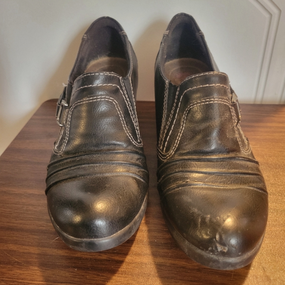 Womens Black Leather Shoes